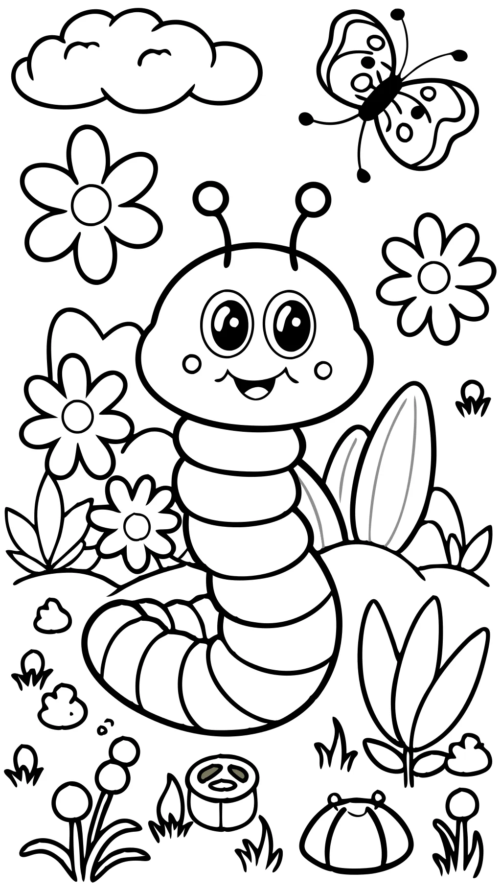 coloring pages of a worm